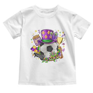 Mardi Gras Soccer Ball Toddler T Shirt Funny Soccer Player Gift TS12 White Print Your Wear