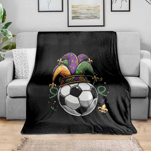 Mardi Gras Soccer Ball Throw Blanket Funny Louisiana Carnival Sports Gift TS12 Print Your Wear
