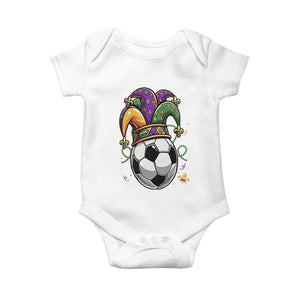 Mardi Gras Soccer Ball Baby Onesie Funny Louisiana Carnival Sports Gift TS12 White Print Your Wear