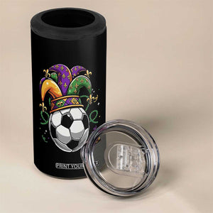 Mardi Gras Soccer Ball 4 in 1 Can Cooler Tumbler Funny Louisiana Carnival Sports Gift TS12 Print Your Wear