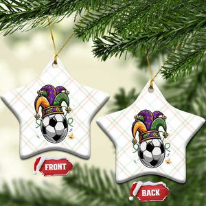Mardi Gras Soccer Ball Ceramic Ornament Funny Louisiana Carnival Sports Gift TS12 Print Your Wear