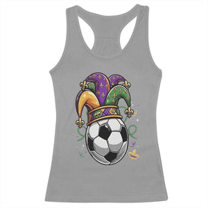 Mardi Gras Soccer Ball Racerback Tank Top Funny Louisiana Carnival Sports Gift TS12 Sport Gray Print Your Wear