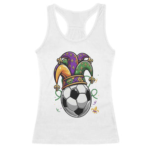 Mardi Gras Soccer Ball Racerback Tank Top Funny Louisiana Carnival Sports Gift TS12 White Print Your Wear