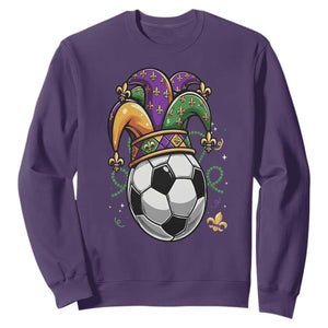 Mardi Gras Soccer Ball Sweatshirt Funny Louisiana Carnival Sports Gift TS12 Purple Print Your Wear