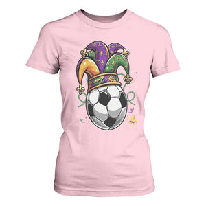 Mardi Gras Soccer Ball T Shirt For Women Funny Louisiana Carnival Sports Gift TS12 Light Pink Print Your Wear