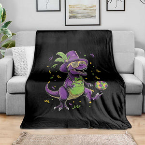 Funny Mardi Gras Dinosaur Playing Soccer Throw Blanket TS12 Print Your Wear