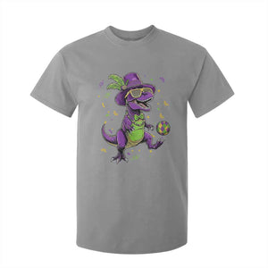 Funny Mardi Gras Dinosaur Playing Soccer T Shirt For Kid TS12 Sport Gray Print Your Wear