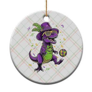 Funny Mardi Gras Dinosaur Playing Soccer Ceramic Ornament TS12 1pc Christmas Plaid Print Your Wear