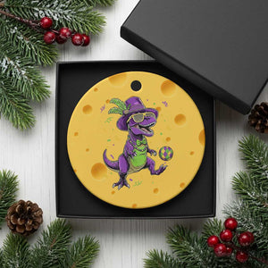 Funny Mardi Gras Dinosaur Playing Soccer Ceramic Ornament TS12 1pc Yellow Cheese Print Your Wear