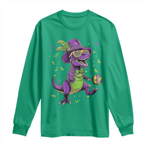 Funny Mardi Gras Dinosaur Playing Soccer Long Sleeve Shirt TS12 Irish Green Print Your Wear