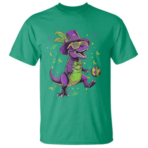 Funny Mardi Gras Dinosaur Playing Soccer T Shirt TS12 Irish Green Print Your Wear