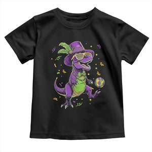 Funny Mardi Gras Dinosaur Playing Soccer Toddler T Shirt TS12 Black Print Your Wear