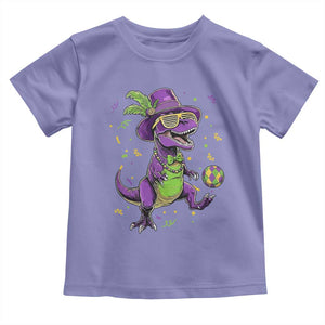 Funny Mardi Gras Dinosaur Playing Soccer Toddler T Shirt TS12 Violet Print Your Wear
