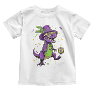 Funny Mardi Gras Dinosaur Playing Soccer Toddler T Shirt TS12 White Print Your Wear