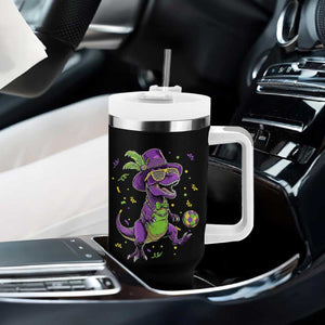 Funny Mardi Gras Dinosaur Playing Soccer Tumbler With Handle TS12 Print Your Wear