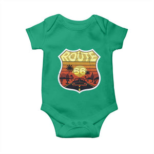Retro Route Highway 66 Baby Onesie Vintage Americana Road Trip TS12 Irish Green Print Your Wear