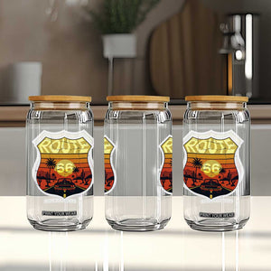 Retro Route Highway 66 Glass Can Vintage Americana Road Trip TS12 Print Your Wear