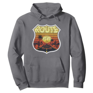 Retro Route Highway 66 Hoodie Vintage Americana Road Trip TS12 Charcoal Print Your Wear