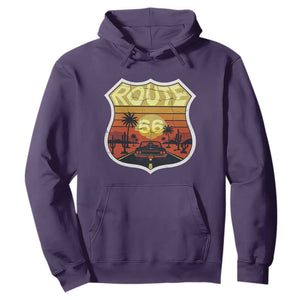 Retro Route Highway 66 Hoodie Vintage Americana Road Trip TS12 Purple Print Your Wear