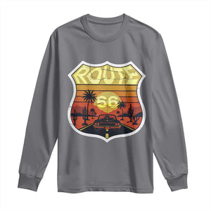 Retro Route Highway 66 Long Sleeve Shirt Vintage Americana Road Trip TS12 Charcoal Print Your Wear