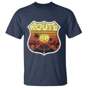 Retro Route Highway 66 T Shirt Vintage Americana Road Trip TS12 Navy Print Your Wear