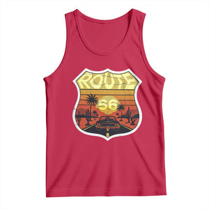 Retro Route Highway 66 Tank Top Vintage Americana Road Trip TS12 Red Print Your Wear