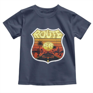 Retro Route Highway 66 Toddler T Shirt Vintage Americana Road Trip TS12 Navy Print Your Wear