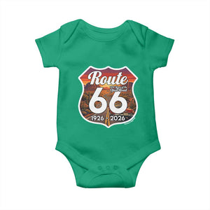Route Highway 66 Centennial Baby Onesie Vintage Distressed Americas Highway TS12 Irish Green Print Your Wear