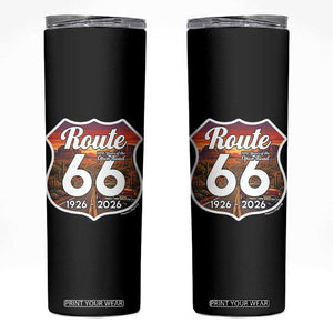 Route Highway 66 Centennial Skinny Tumbler Vintage Distressed Americas Highway TS12 Black Print Your Wear