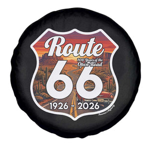 Route Highway 66 Centennial Spare Tire Cover Vintage Distressed Americas Highway TS12 Print Your Wear