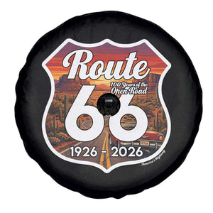 Route Highway 66 Centennial Spare Tire Cover Vintage Distressed Americas Highway TS12 Print Your Wear