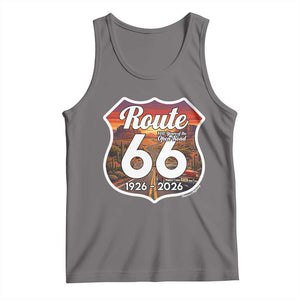 Route Highway 66 Centennial Tank Top Vintage Distressed Americas Highway TS12 Deep Heather Print Your Wear