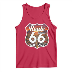Route Highway 66 Centennial Tank Top Vintage Distressed Americas Highway TS12 Red Print Your Wear