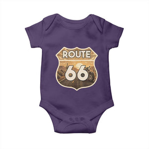 Vintage Motorcycle Road Trip Route Highway 66 Baby Onesie Open Road Adventure TS12 Purple Print Your Wear