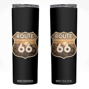 Vintage Motorcycle Road Trip Route Highway 66 Skinny Tumbler Open Road Adventure TS12 Black Print Your Wear