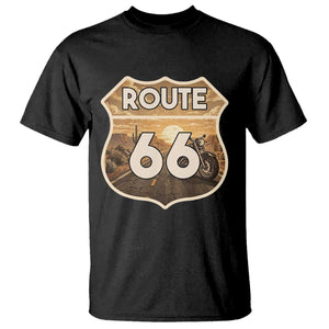 Vintage Motorcycle Road Trip Route Highway 66 T Shirt Open Road Adventure TS12 Black Print Your Wear