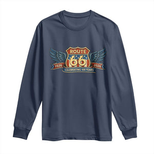 Route Highway 66 Centennial Long Sleeve Shirt 100 Years Of The Mother Road TS12 Navy Print Your Wear