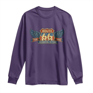 Route Highway 66 Centennial Long Sleeve Shirt 100 Years Of The Mother Road TS12 Purple Print Your Wear