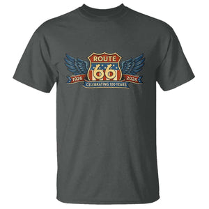 Route Highway 66 Centennial T Shirt 100 Years Of The Mother Road TS12 Dark Heather Print Your Wear