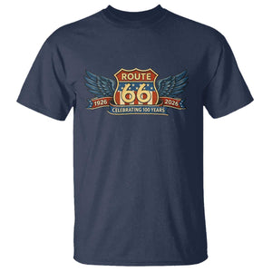 Route Highway 66 Centennial T Shirt 100 Years Of The Mother Road TS12 Navy Print Your Wear