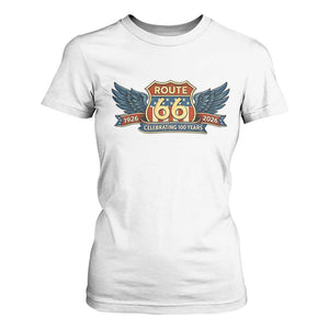 Route Highway 66 Centennial T Shirt For Women 100 Years Of The Mother Road TS12 White Print Your Wear