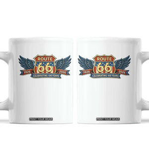 Route Highway 66 Centennial Coffee Mug 100 Years Of The Mother Road TS12 White Print Your Wear