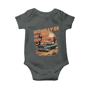Route Highway 66 Centennial Baby Onesie 100 Year Road Trip Adventure TS12 Dark Heather Print Your Wear