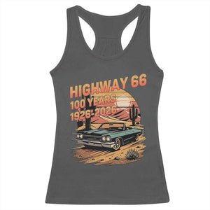 Route Highway 66 Centennial Racerback Tank Top 100 Year Road Trip Adventure TS12 Dark Heather Print Your Wear