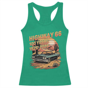 Route Highway 66 Centennial Racerback Tank Top 100 Year Road Trip Adventure TS12 Irish Green Print Your Wear
