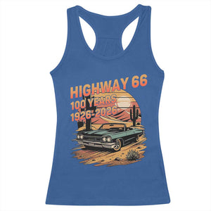 Route Highway 66 Centennial Racerback Tank Top 100 Year Road Trip Adventure TS12 Royal Blue Print Your Wear
