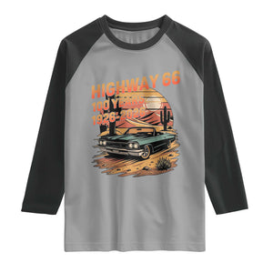 Route Highway 66 Centennial Raglan Shirt 100 Year Road Trip Adventure TS12 Sport Gray Black Print Your Wear