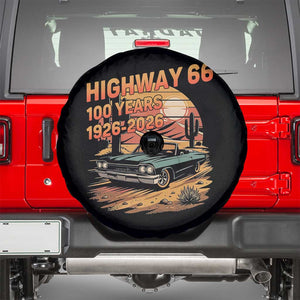 Route Highway 66 Centennial Spare Tire Cover 100 Year Road Trip Adventure TS12 Black Print Your Wear