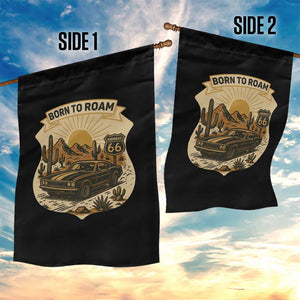 Vintage Muscle Car Route Highway 66 Garden Flag Born To Roam Road Trip TS12 Print Your Wear