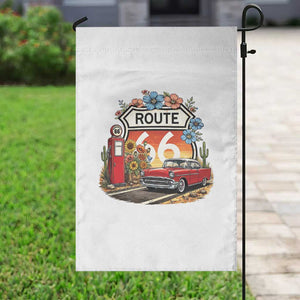 Retro Route Highway 66 Garden Flag Boho Wildflower Americana Floral TS12 Print Your Wear